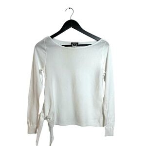 Worth New York Long Sleeve Side Tie Waist Top Size XP Minimalist Neutral Office